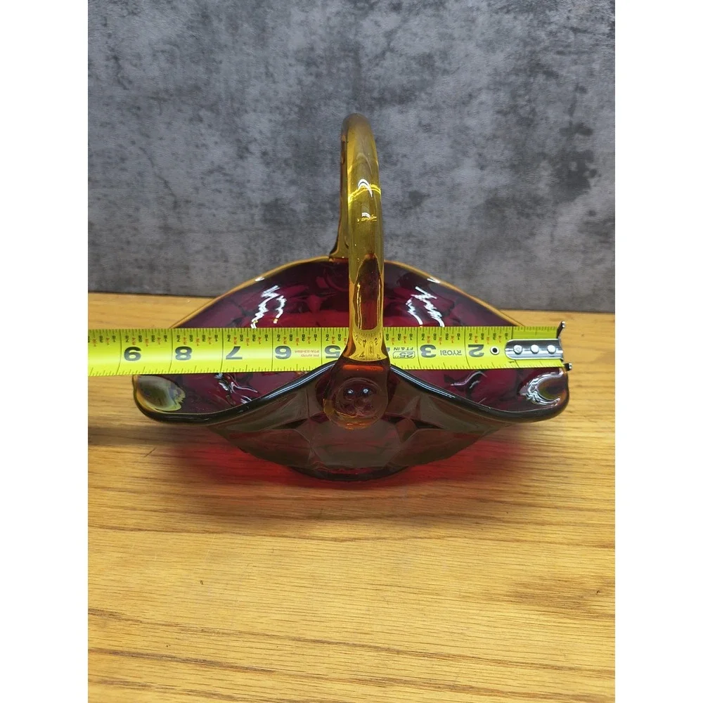 Vintage Indiana Tiara Amberina‎ Constellation Glass Basket